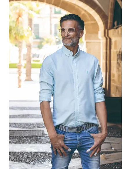 Camisa verde aguamarina para hombre | Esmeralda Serena – La Grulla